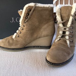 J Crew Suede Wedge Booties